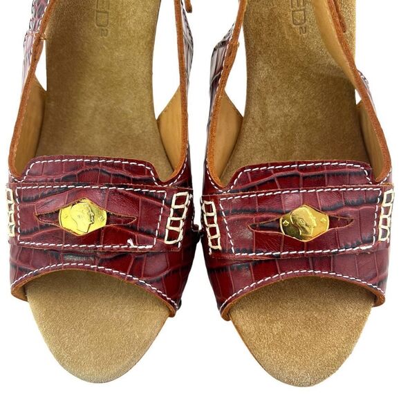 New DSQUARED2 Women US 7 / 37 Leather Shoes Wooden Platform Slim Heels Sandals - Picture 7 of 12